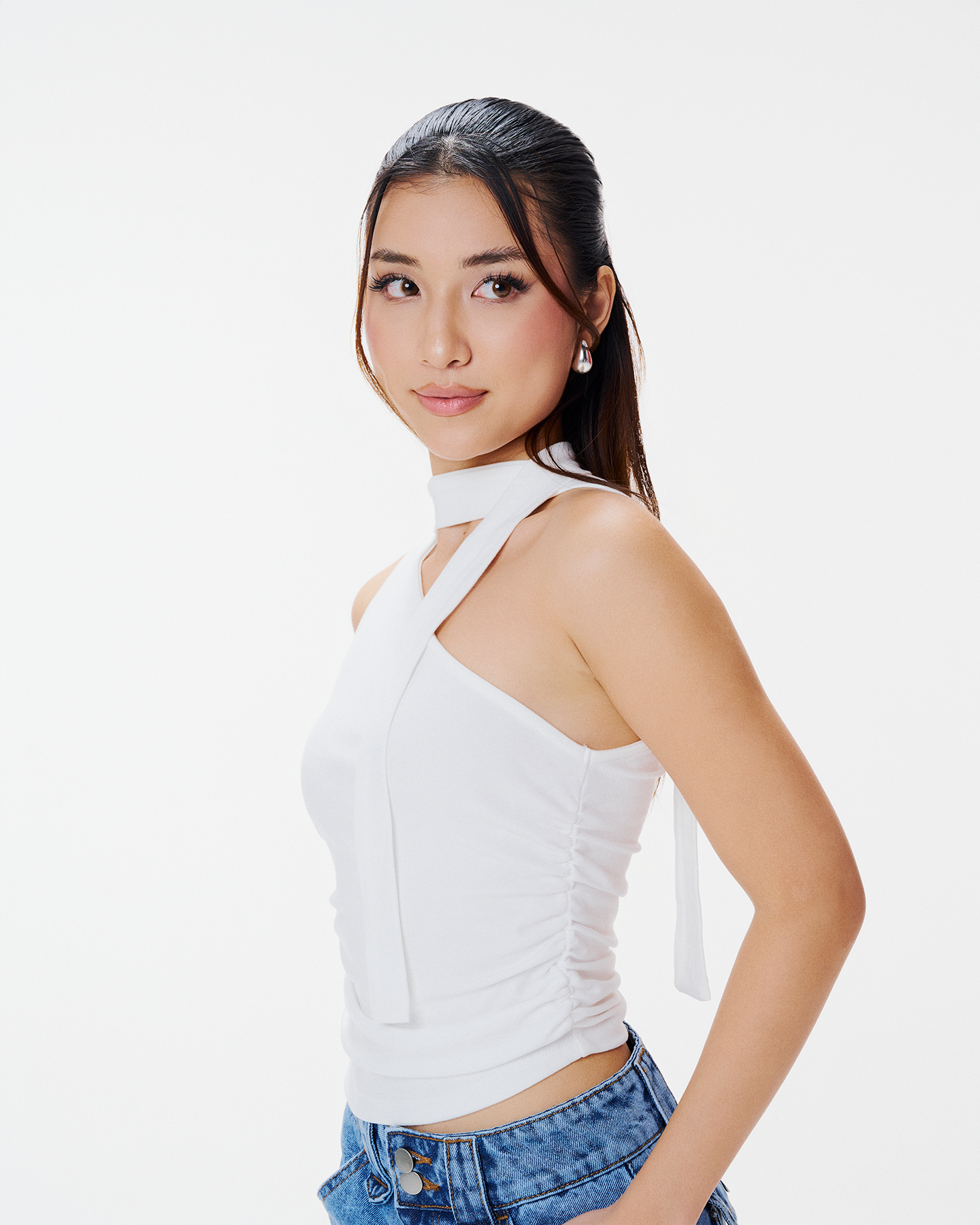 Áo trễ vai kèm khăn quàng nữ - MC15