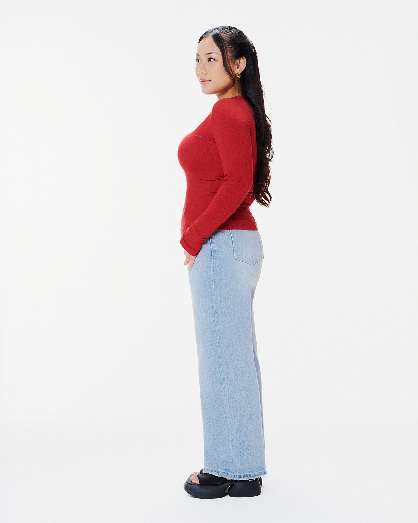 Áo thun nữ cổ tim tay dài - MC16