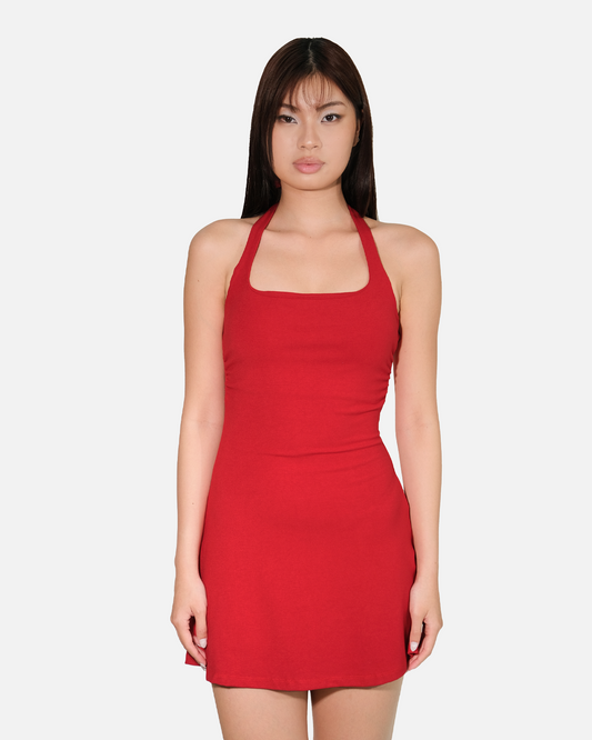 Váy cổ yếm thắt nơ sau lưng - MCD02