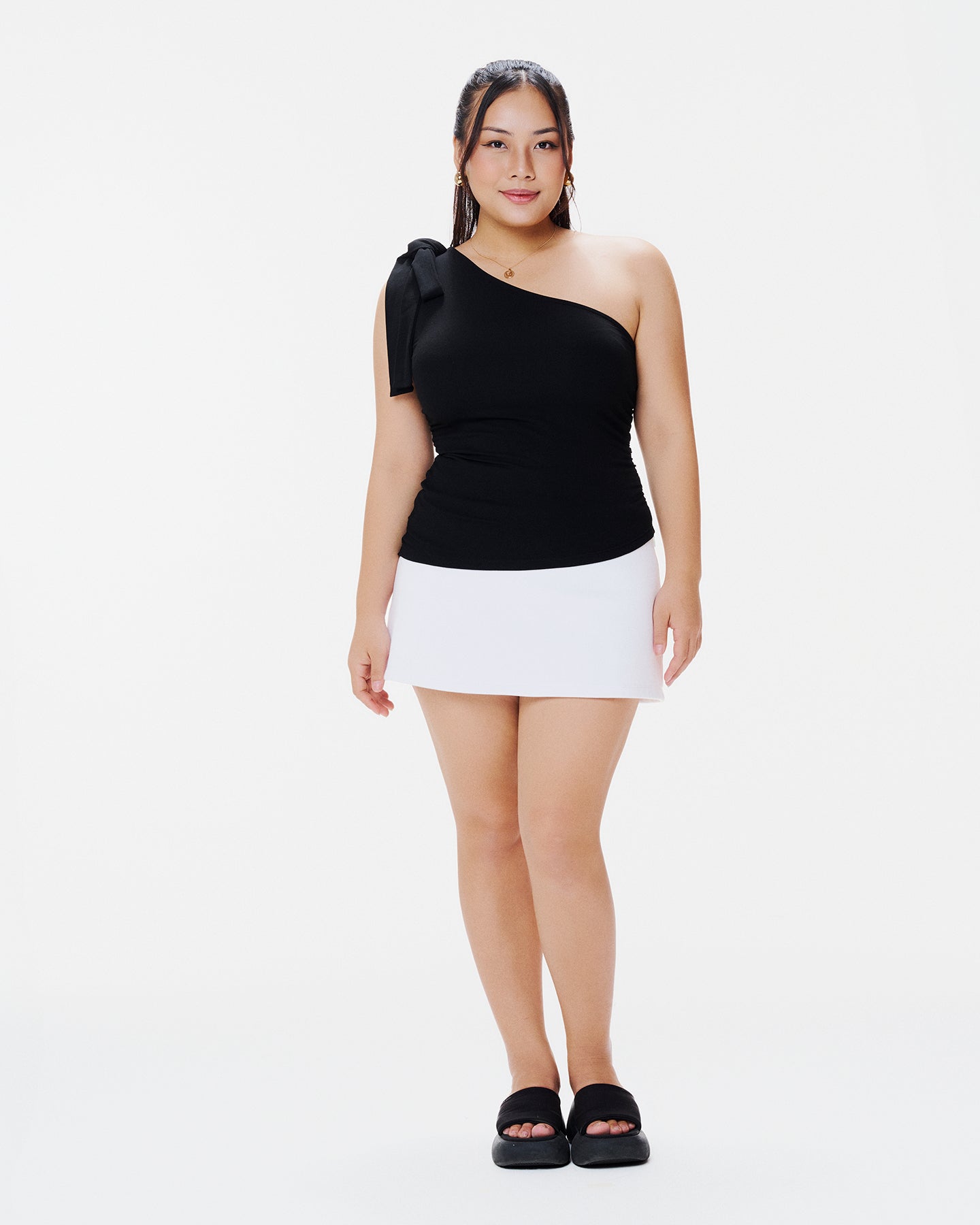 Merry One shoulder top with scarf - MC15